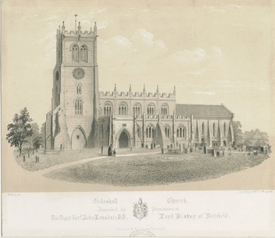 Eccleshall Church: litografi, nd [c 1840] (tryk) af Louis Haghe