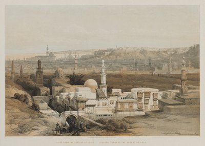 Egypten og Nubien, bind III: Kairo fra Citzenib-porten, ser mod Suez-ørkenen, 18 af Louis Haghe