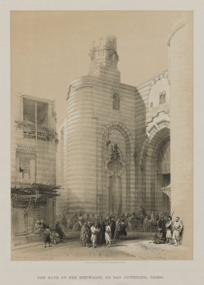 Egypten og Nubien, bind III: Gate of the Metwaleys, Cairo af Louis Haghe