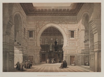 Egypten og Nubien, bind III: Interiør af sultanen El Ghorees moske af Louis Haghe