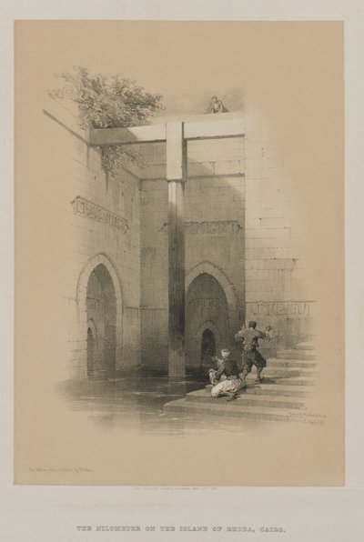 Egypten og Nubien, bind III: Nileometeret. Øen Rhoda af Louis Haghe