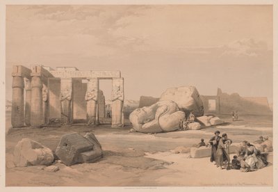 Egypten og Nubien: bind II - nr. 4, Fragmenter af de store kolosser, ved Memnonium, 1838. af Louis Haghe