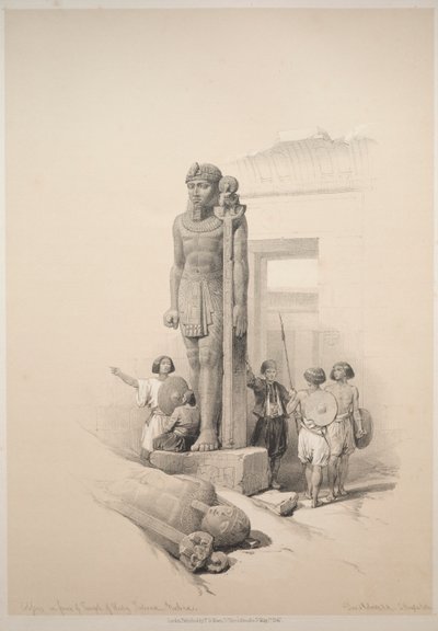 Egypten og Nubien: bind II - nr. 7, Colossi ved Wady Saboua af Louis Haghe