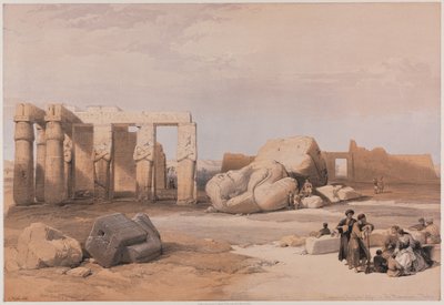Egypten og Nubien, bind II: Fragmenter af de store kolosser ved Memnonium, Theben af Louis Haghe