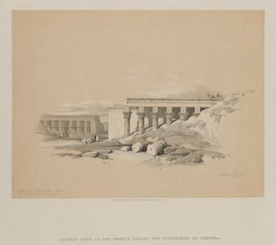 Egypten og Nubien, bind II: Sidebillede af templet kaldet Typhonoeum ved Dendera, 1848. af Louis Haghe