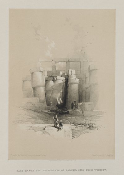Egypten og Nubien, bind II: Del af søjlehallen i Karnak, Theben af Louis Haghe
