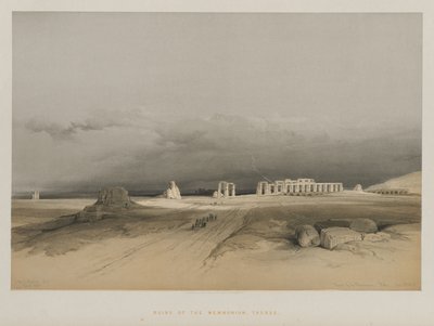 Egypten og Nubien, bind II: Ruiner af Memnonium, Theben, 1847. af Louis Haghe