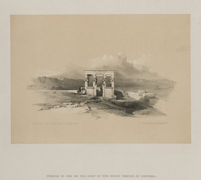 Egypten og Nubien, bind II: Isis-templet på taget af Det Store Tempel i Dendera, 1848. af Louis Haghe