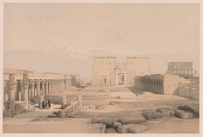 Egypten og Nubien: bind I - nr. 42, Grand Approach to the Temple of Philae, Nubia af Louis Haghe