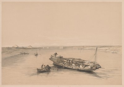 Egypten og Nubien: Bind I - nr. 4, Slavebåde på Nilen, Udsigt mod..., 1838. af Louis Haghe