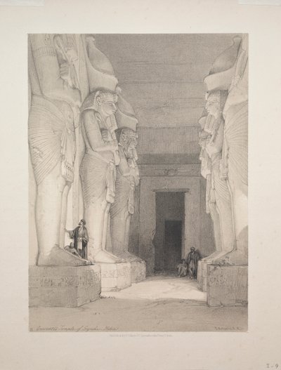 Egypten og Nubien: Bind I - nr. 9, Udgravet Gyrshe-tempel, Nubien af Louis Haghe