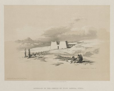 Egypten og Nubien, bind I: Tilnærmelse til Wady Sabouas tempel, Nubien, 1847. af Louis Haghe