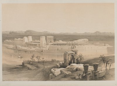 Egypten og Nubien, bind I: Generelt syn på øen Philae, Nubien, 1846. af Louis Haghe
