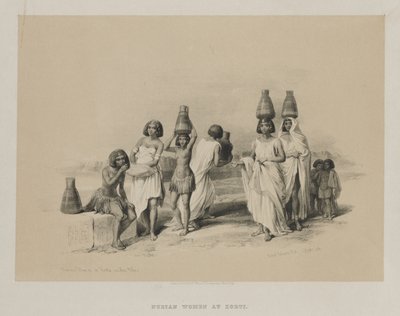 Egypten og Nubien, bind I: Nubian Women at Kortie, on the Nile af Louis Haghe
