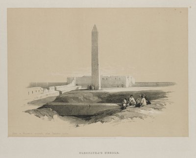 Egypten og Nubien, bind I: Obelisk i Alexandria, almindeligvis kaldet Cleopatras Needle, 1846. af Louis Haghe