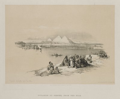 Egypten og Nubien, bind I: Pyramids of Geezeh, fra Nilen af Louis Haghe