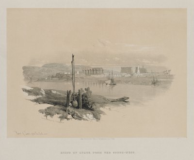 Egypten og Nubien, bind I: Ruiner af Luxor fra det sydvestlige, 1846. af Louis Haghe
