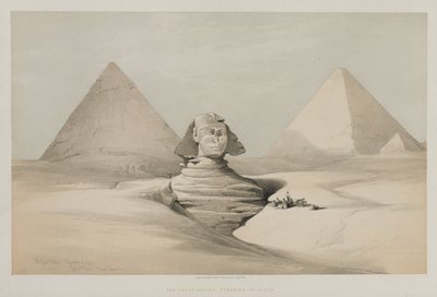 Egypten og Nubien, bind I: Den store sfinks, pyramiderne i Gezeeh af Louis Haghe