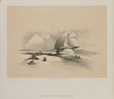Egypten og Nubien, bind I: Den store sfinks, pyramiderne i Gezeeh, 1846. af Louis Haghe