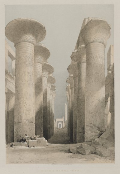 Egypten og Nubien, bind I: Theben, Store Sal i Karnac af Louis Haghe