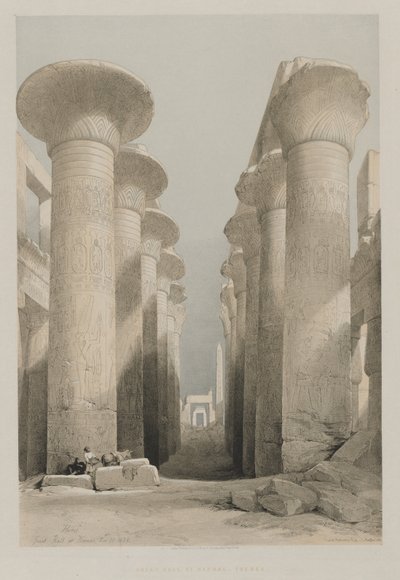 Egypten og Nubien, bind I: Theben, Store Sal i Karnac, 1848. af Louis Haghe