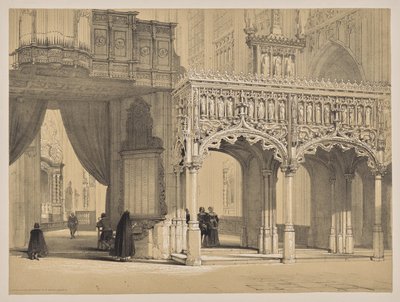 Skitser i Belgien og Tyskland, første serie, skærm i St. Peter-katedralen, Louvain af Louis Haghe