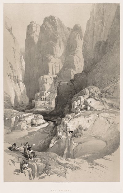 Det Hellige Land, Syrien, Idumea, Arabien, Egypten & Nubia Vol. III: Indgangen til Petra, 1842. af Louis Haghe