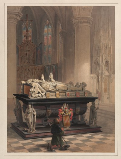 Merodes-familiens grav, Gheel. af Louis Haghe
