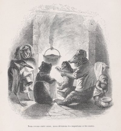 Vi bor indbyrdes, vi hader generne og besøgene fra Scener fra..., ca. 1837-47. af Louis Henri Brévière