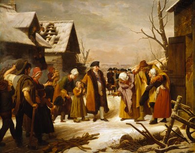 Louis XVI uddeler almisser til de fattige i Versailles i vinteren 1788 af Louis Hersent