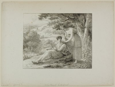 To Figurer i et Landskab af Louis Hersent