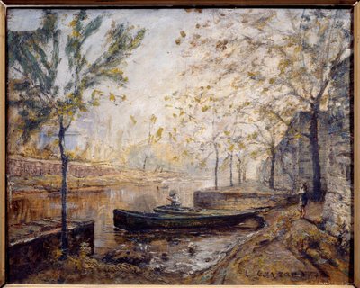 Riverside. Maleri af Louis Carrand (1821-1899) af Louis Hilaire Carrand