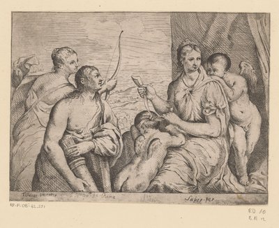 Venus binder for øjnene Amor af Louis I Boullogne