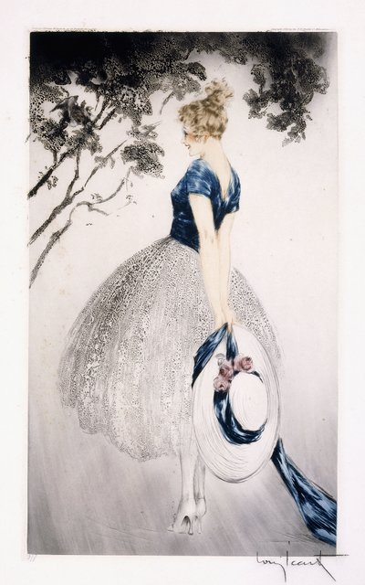 In the Nest, ca. 1922 (ætsning og drypoint) af Louis Icart