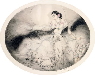 Dame med kameliaer, ca. 1917 (ætsning og tørnål) af Louis Icart