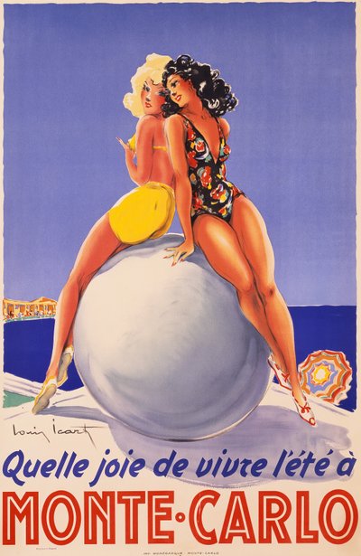 Monte Carlo, ca. 1948 (farvelitografi) af Louis Icart