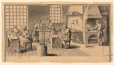 Et guldslagerværksted for Diderots Encyklopædi af Louis Jacques Goussier