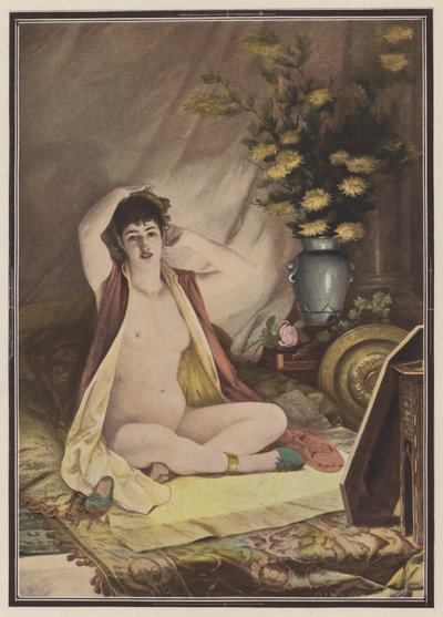 Før skueglasset (farve litho) af Louis Jacquesson de La Chevreuse