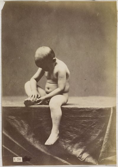 Studie af et nøgent, siddende barn af Louis Jean Baptiste Igout (attributed to)