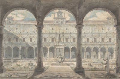Cloister of the Certosa di San Martino, Napoli, ca.1777-1779. af Louis Jean Desprez