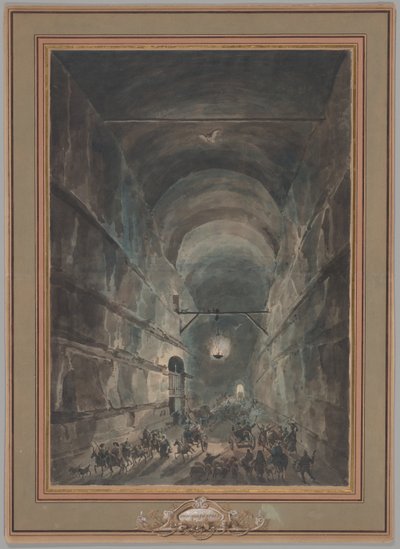 Grotten i Posillipo af Louis Jean Desprez