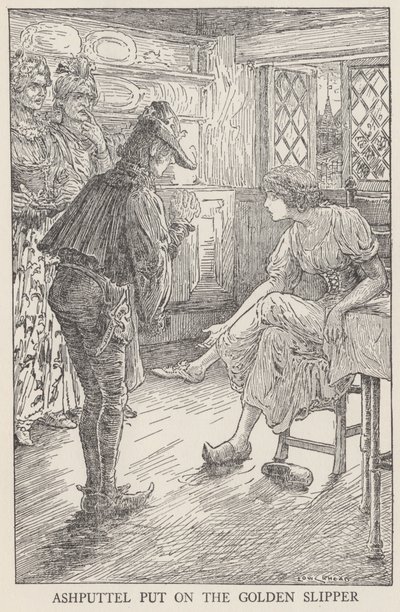 Askepot (litho) af Louis John Rhead