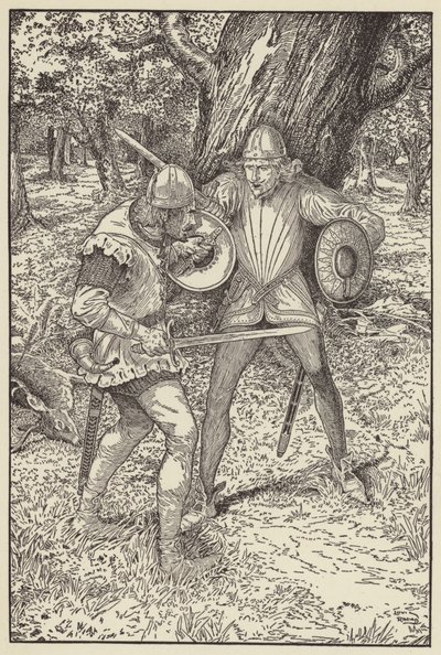 Gud-en-nåde, gode fyr, citer Robin, ville jeg gerne kende dit navn af Louis John Rhead