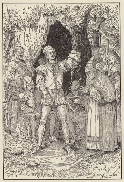 Her er penge nok herre, citerer Lille John, til at betale regnskabet af Louis John Rhead