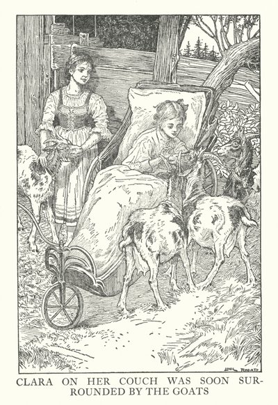 Illustration til Heidi af Johanna Spyri (litografi) af Louis John Rhead