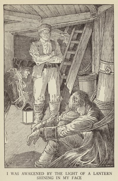Illustration til Kidnapped af Robert Louis Stevenson af Louis John Rhead