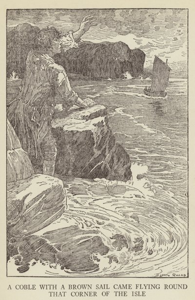 Illustration til Kidnapped af Robert Louis Stevenson af Louis John Rhead