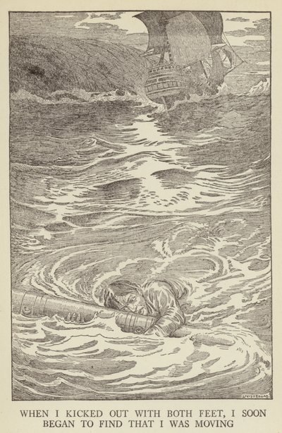 Illustration til Kidnapped af Robert Louis Stevenson af Louis John Rhead