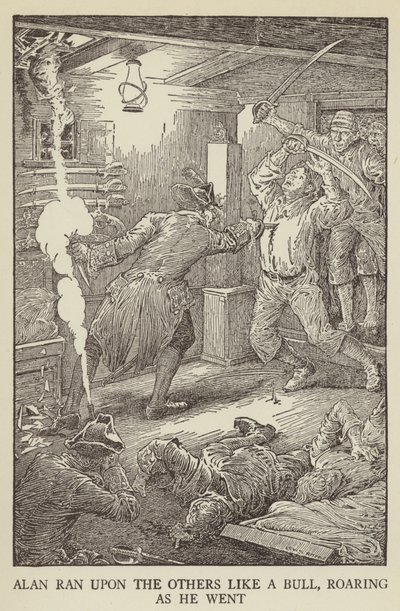 Illustration til Kidnapped af Robert Louis Stevenson af Louis John Rhead