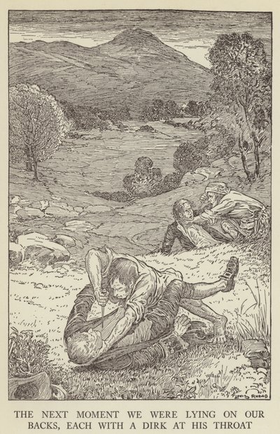 Illustration til Kidnapped af Robert Louis Stevenson af Louis John Rhead